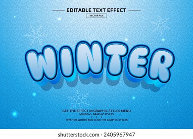 Winter 3D editable text effect template