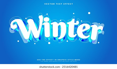 Winter 3D editable text effect template Suitable for Snow Style