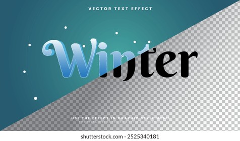 Winter 3D editable text effect template Suitable for Winter Style