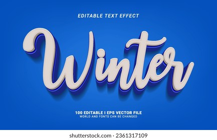 estilo 3d invierno efecto de texto estilo gráfico