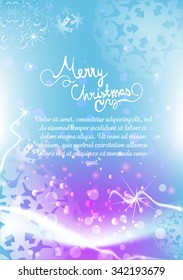 Winter abstract background. Christmas background with snowflakes. Vector Illustration