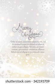 Winter abstract background. Christmas background with snowflakes. Vector Illustration