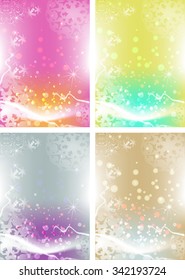 Winter abstract background. Christmas background with snowflakes. Vector Illustration