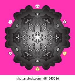 Winter abstract background. Christmas background with snowflakes. Vector christmas abstract colorful background with cute snowflake. Vector illustration.