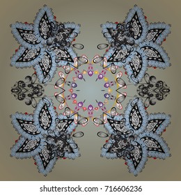 Winter abstract background. Christmas background with snowflakes. Vector christmas abstract colorful background with cute snowflake. Vector illustration.