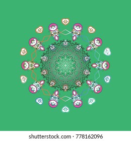 Winter abstract background. Christmas background with snowflakes. Vector christmas abstract colorful background with cute snowflake. Vector illustration.