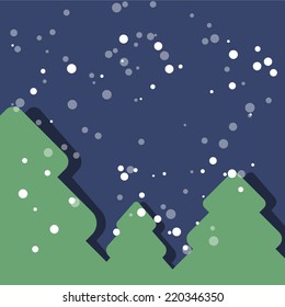 winter abstract background with Christmas trees vector