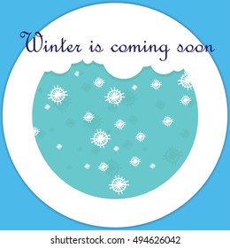 Winter abstract background design with snowflakes and snow.