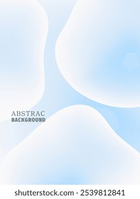 Winter abstract background with gradient and fluids. Abstract shapes on a light background of blue and turquoise tones. Poster, banner for winter discounts and promotions. Vector template