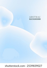 Winter abstract background with gradient and fluids. Abstract shapes on a light background of blue and turquoise tones. Poster, banner for winter discounts and promotions. Vector template