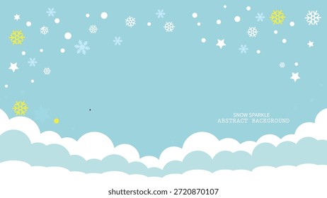 Winter abstract background with snowflakes and cloudssnow, sparkle, abstract, background, winter, clouds, snowflakes, light blue