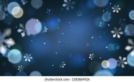 Winter abstract background with snowflakes vector template