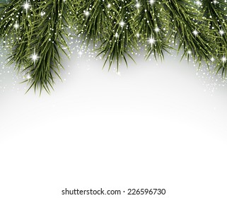 Winter abstract background with spruce twigs. Christmas vector wallpaper. Eps10. 