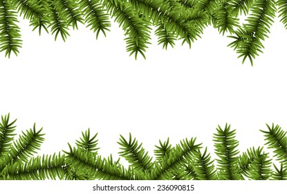 Winter abstract background with spruce twigs. Christmas vector wallpaper. Eps10. 