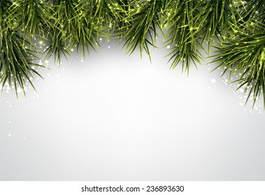 Winter abstract background with spruce twigs. Christmas vector wallpaper. Eps10. 