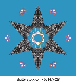 Winter abstract background. Vector christmas abstract colorful background with cute snowflake. Vector illustration. Christmas background with snowflakes.