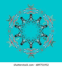 Winter abstract background. Vector christmas abstract colorful background with cute snowflake. Vector illustration. Christmas background with snowflakes.