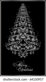  winter abstract background with xmas tree