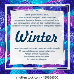 Winter abstract banners with snowflakes