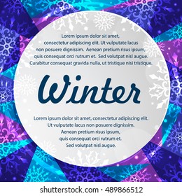 Winter abstract banners with snowflakes