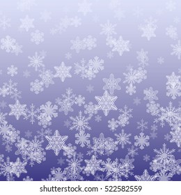 Winter abstract blue background with snowflakes