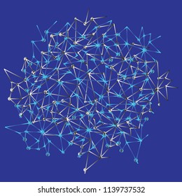 Winter Abstract Pattern in blue colors. Ornate frozen frame with modern polygonal design. Vector illustration eps10.