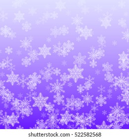Winter abstract purple background with snowflakes