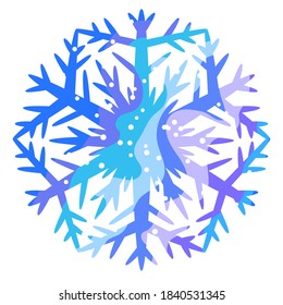 Winterabstrakter Schneeflocken. Illustration zu Weihnachten oder Neujahr.