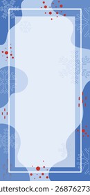 Winter abstract template. Frame  for mobile, web, print, coupons, advertising, marketing,  design.Winter layouts.Baners in blue colours with  snowflakes.Vector illustration.