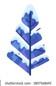Winter abstract tree with snow. Natural stylized illustration.