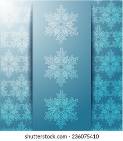 Winter abstraction with snowflakes