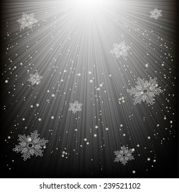 Winter abstraction with snowflakes