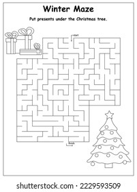 Winter activities for children, Christmas worksheet for kids, I spy pages, Winter maze pages, hidden message for children