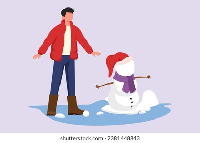 Winter activities. Winter concept. Colored flat vector illustration isolated.