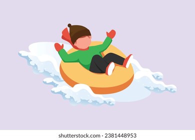 Winter activities. Winter concept. Colored flat vector illustration isolated.