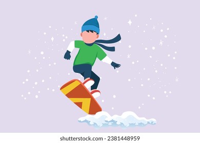 Winter activities. Winter concept. Colored flat vector illustration isolated.