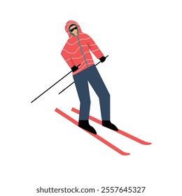 Winter Activities Skiers Illustration for Sports Merchandise and Campaigns