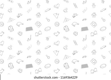 Winter activity background from line icon. Linear vector pattern. Vector illustration	

