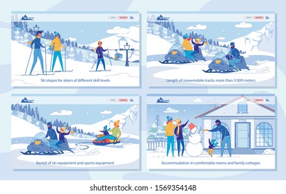 Winter Activity in Ski Resort - Services Set.