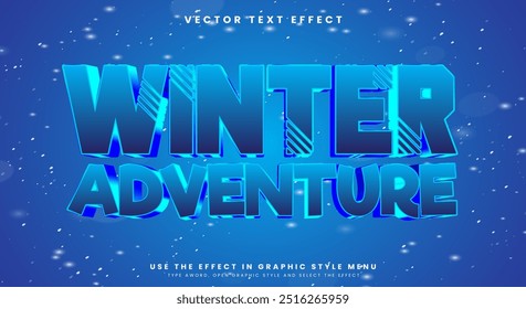 Modelo de efeito de texto editável Winter Adventure