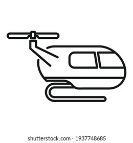 Winter air taxi icon. Outline Winter air taxi vector icon for web design isolated on white background