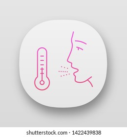 Winter allergy app icon. Gain of indoor allergies. Allergic effects of dust, cockroach droppings. Seasonal disease. UI/UX user interface. Web or mobile applications. Vector isolated illustration