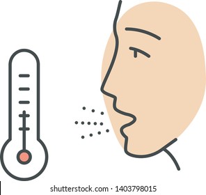 Winter allergy color icon. Gain of indoor allergies. Allergic effects of dander, dust, cockroach droppings. Reduced outside air temperature. Seasonal disease. Isolated vector illustration