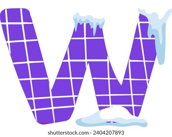 Winter alphabet with snow cap effect. EPS 10 vector illustration.