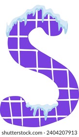Winteralphabet mit Schneekappen-Effekt. EPS10 Vektorgrafik.