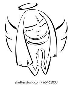 Winter angel (vector version)