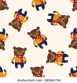 winter animal bear icon 10,seamless pattern