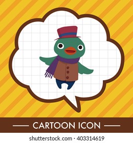 winter animal bird flat icon elements background,eps10
