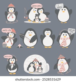 Adesivos de Clipart de Animais de inverno, Corte de Pinguim. Crie adoráveis artesanato com tema de inverno com este Penguin Clipart Sticker Bundle! 