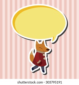 winter animal fox flat icon elements background,eps10